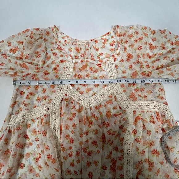 Altar’d State Floral Sheer Long Sleeve Boho Top - Picture 5 of 8
